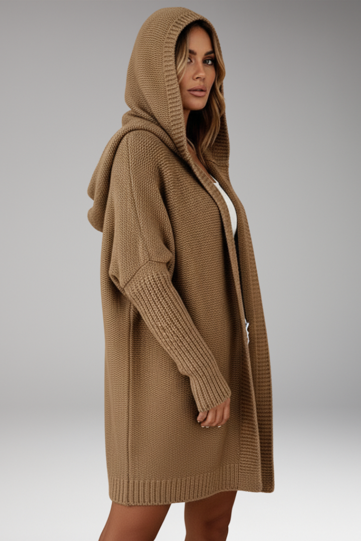 Women's Hooded Open Front Cardigan Sweater
