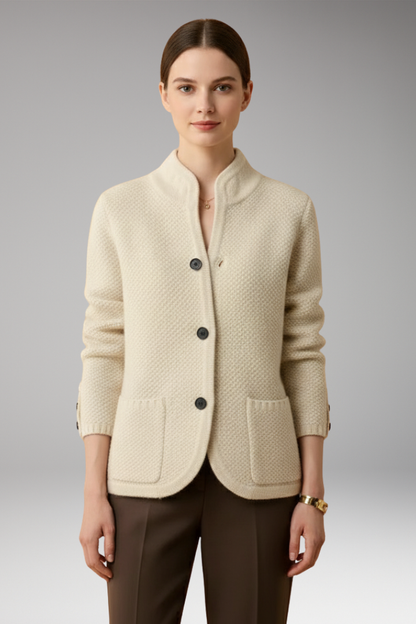 Women's Knit Button Jacket with Pockets