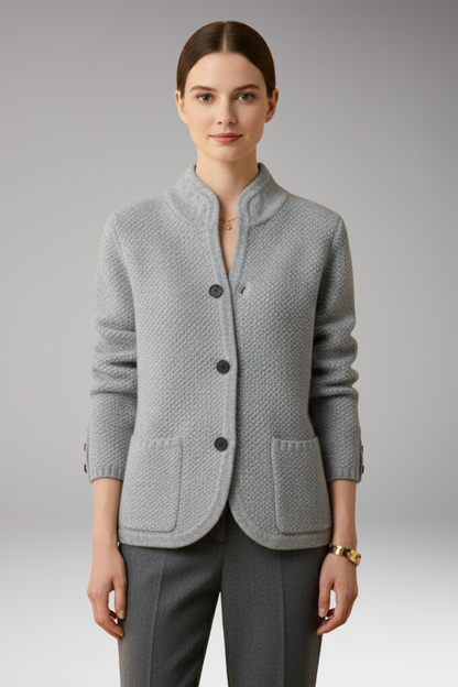 Women's Knit Button Jacket with Pockets