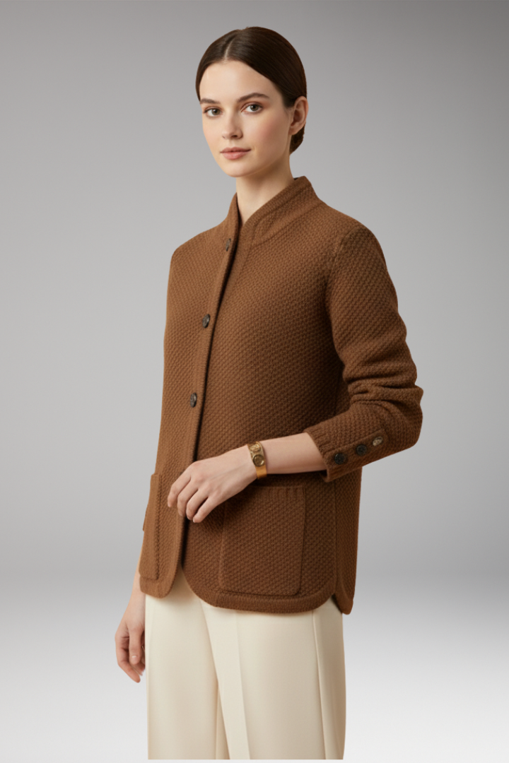 Women's Knit Button Jacket with Pockets