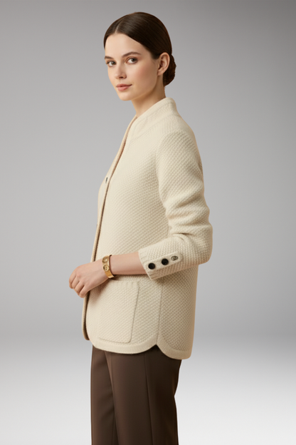 Women's Knit Button Jacket with Pockets