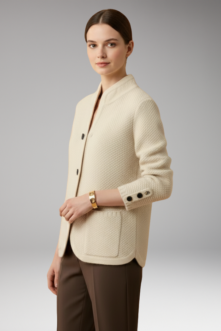 Women's Knit Button Jacket with Pockets