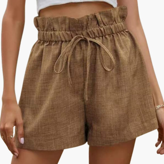 Women's Elastic Waist Shorts Lightweight with Side Pockets - Fashinoza