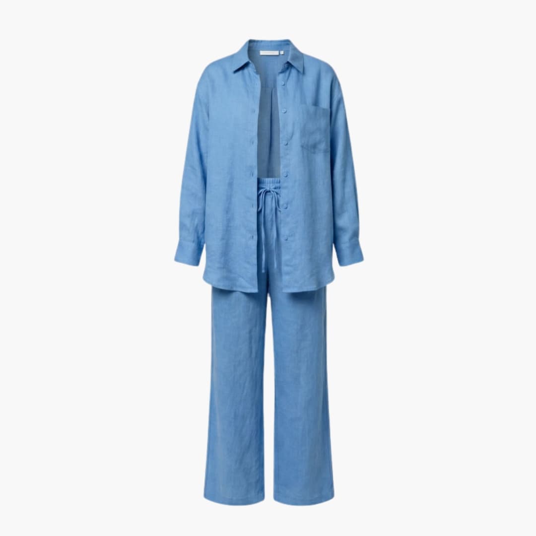 Women's Linen Two-Piece Pants Set