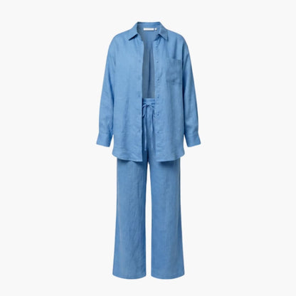 Women's Linen Two-Piece Pants Set
