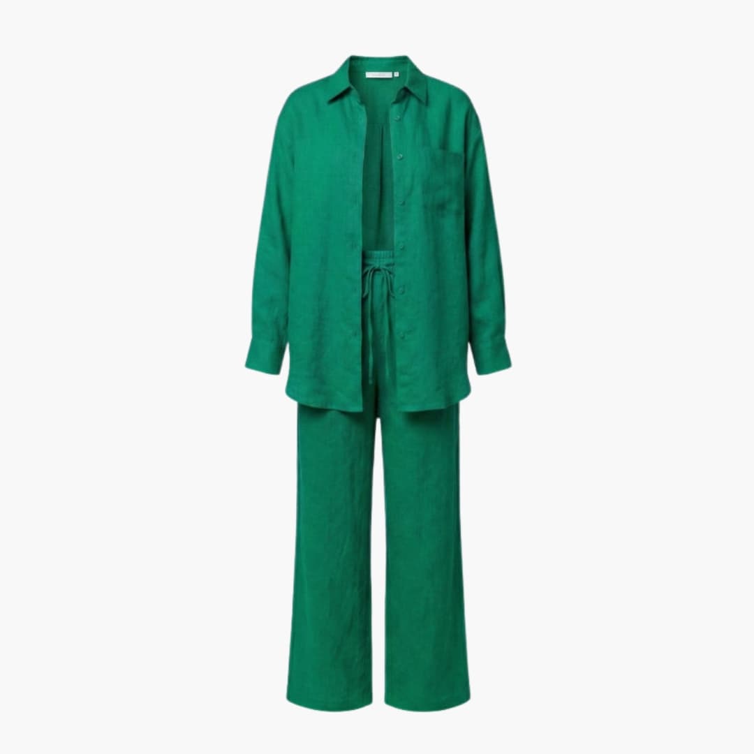 Women's Linen Two-Piece Pants Set