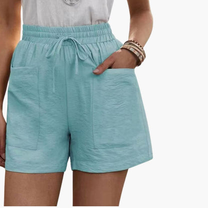 Women's Linen Wide Leg Shorts with Side Pockets