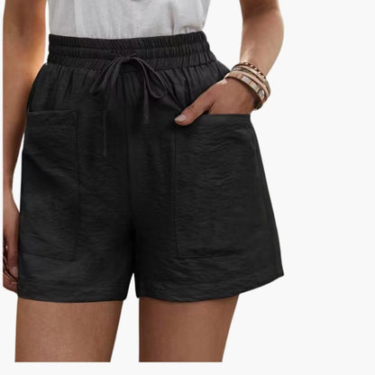 Women's Linen Wide Leg Shorts with Side Pockets