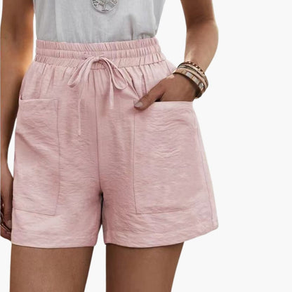 Women's Linen Wide Leg Shorts with Side Pockets
