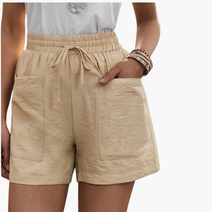 Women's Linen Wide Leg Shorts with Side Pockets