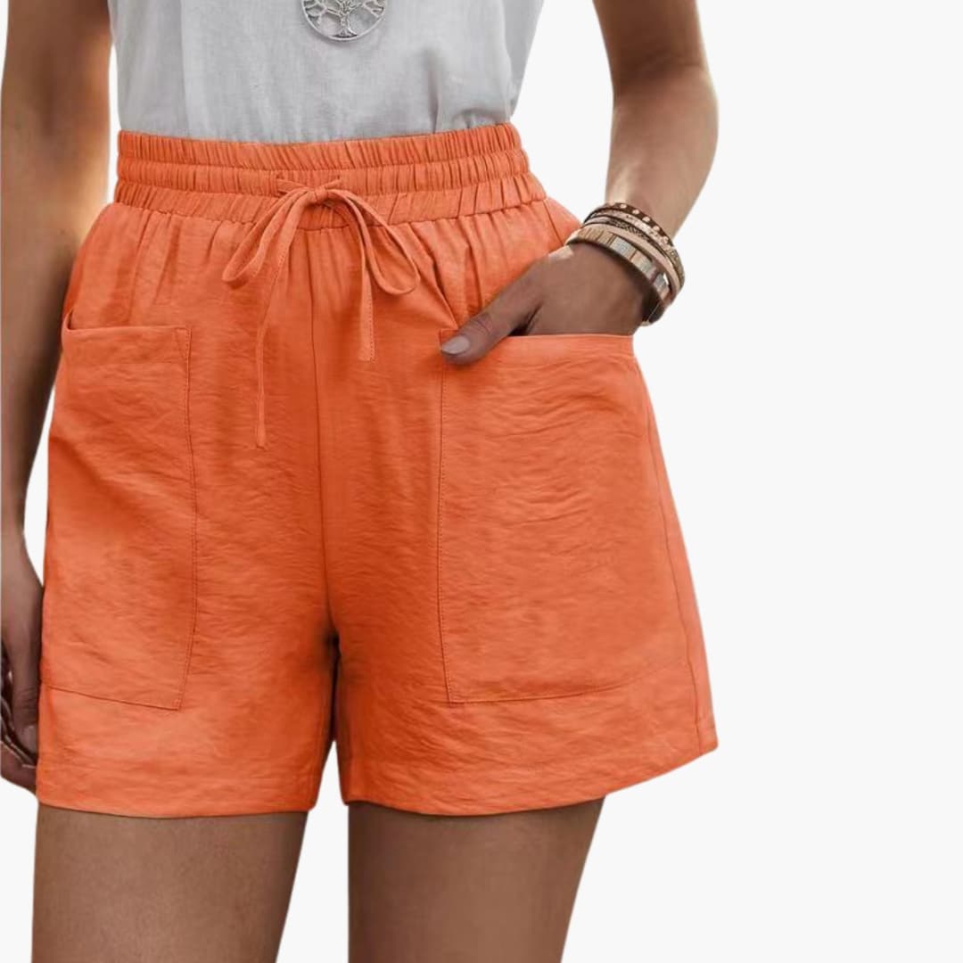 Women's Linen Wide Leg Shorts with Side Pockets