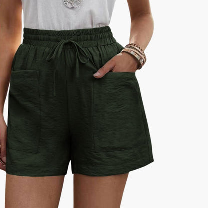 Women's Linen Wide Leg Shorts with Side Pockets