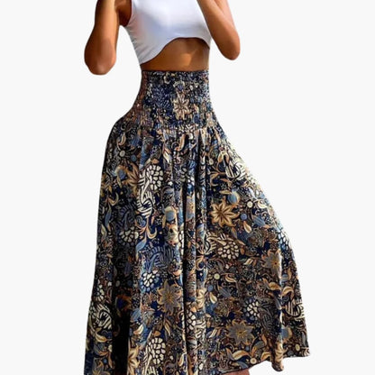 Women's A-Line Skirt Elastic Waist Side Pockets