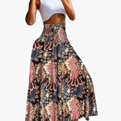Women's A-Line Skirt Elastic Waist Side Pockets