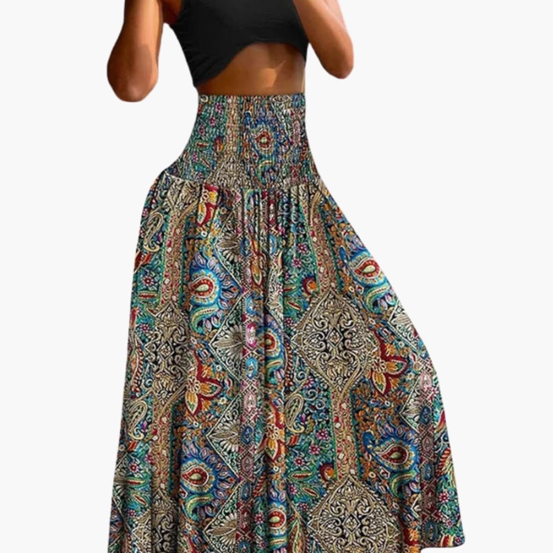 Women's A-Line Skirt Elastic Waist Side Pockets