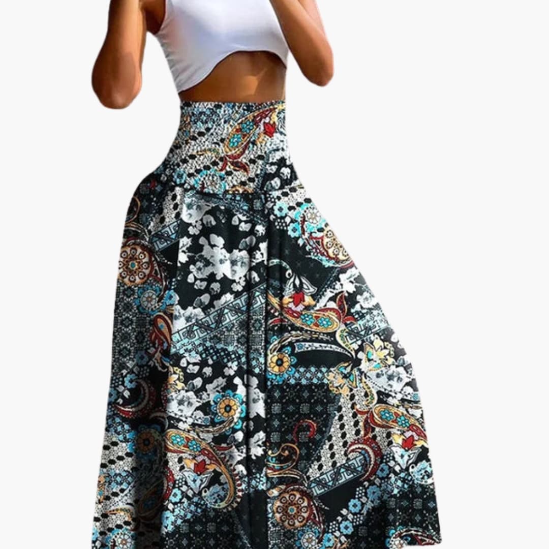 Women's A-Line Skirt Elastic Waist Side Pockets