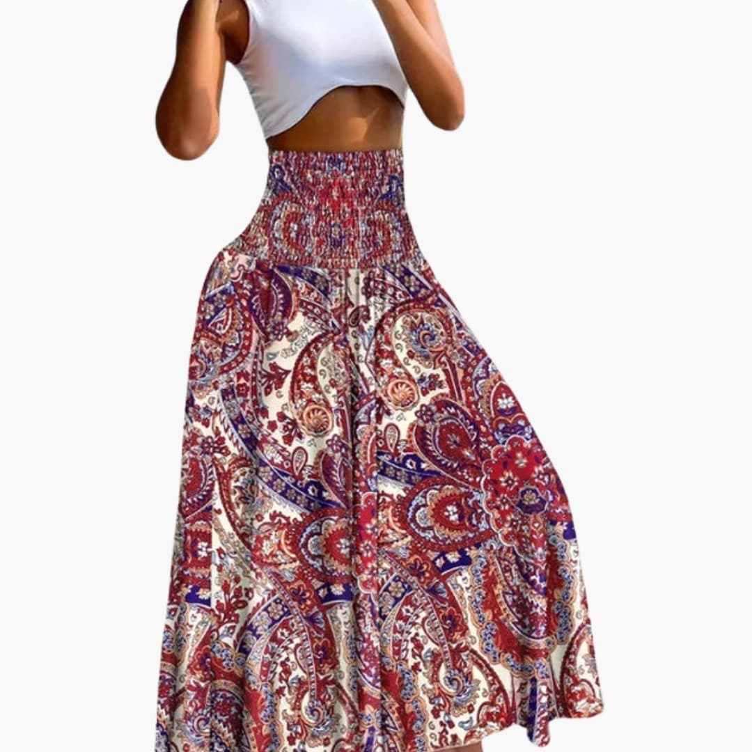Women's A-Line Skirt Elastic Waist Side Pockets