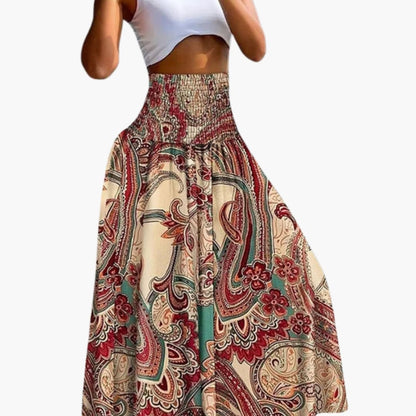 Women's A-Line Skirt Elastic Waist Side Pockets