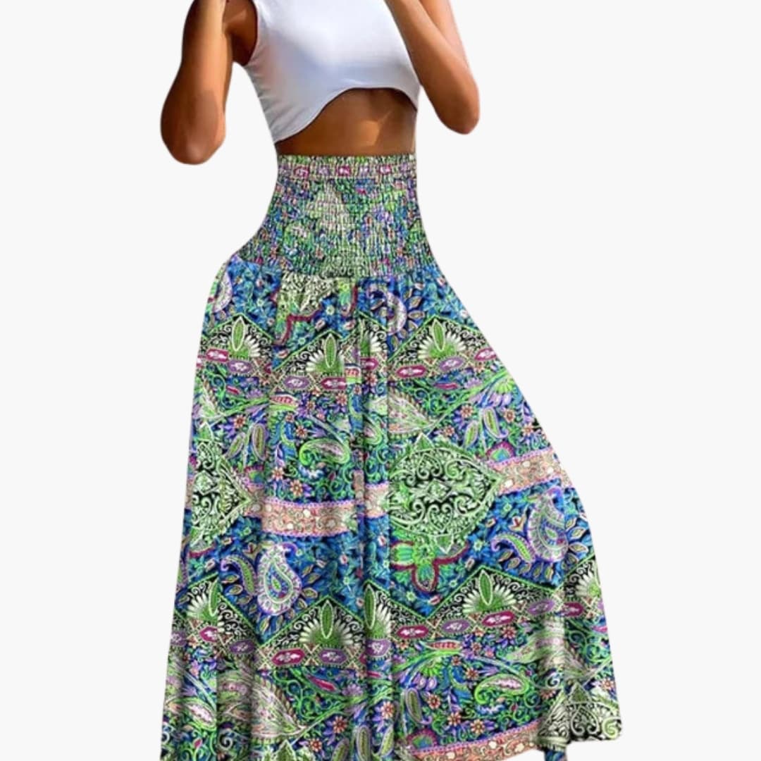 Women's A-Line Skirt Elastic Waist Side Pockets
