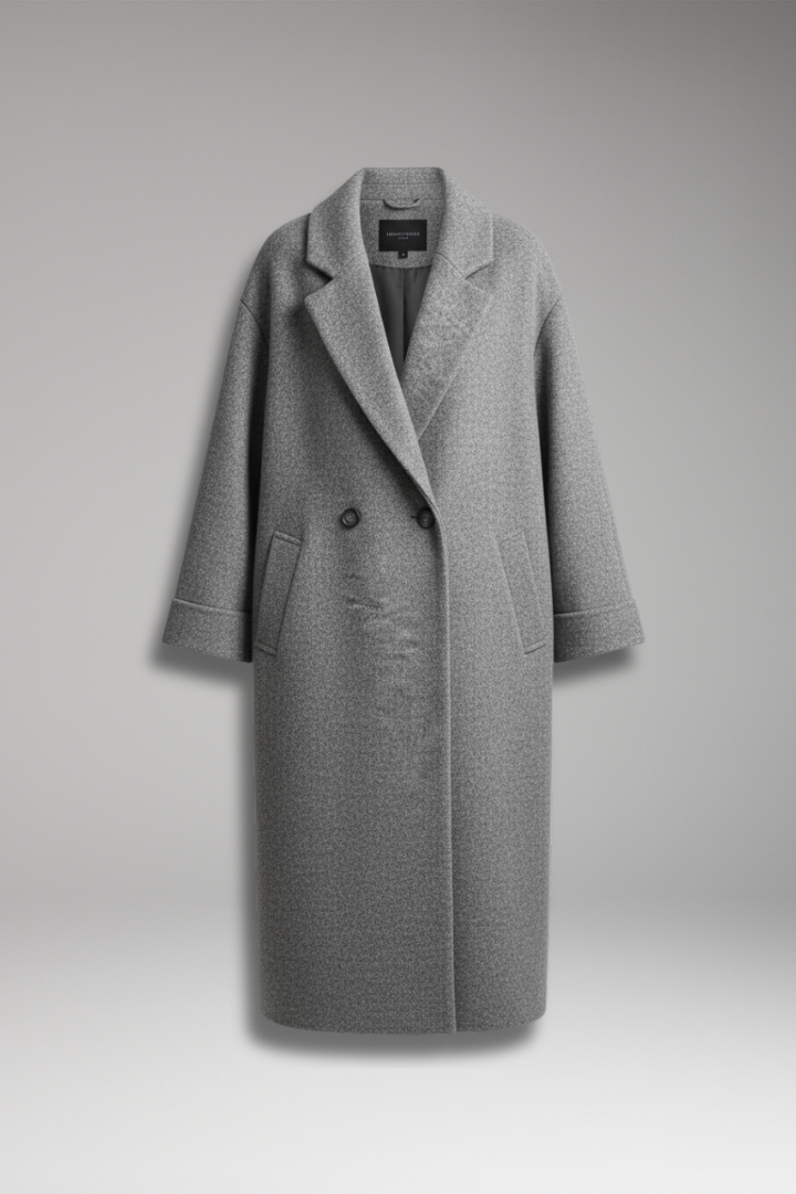 Women's Lapel Collar Long Coat - 
Fashinoza