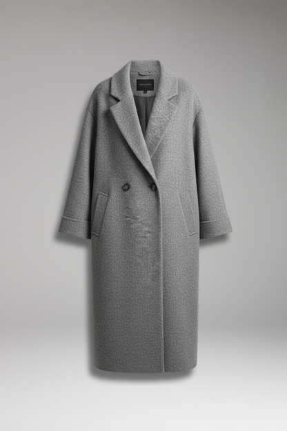 Women's Lapel Collar Long Coat - 
Fashinoza