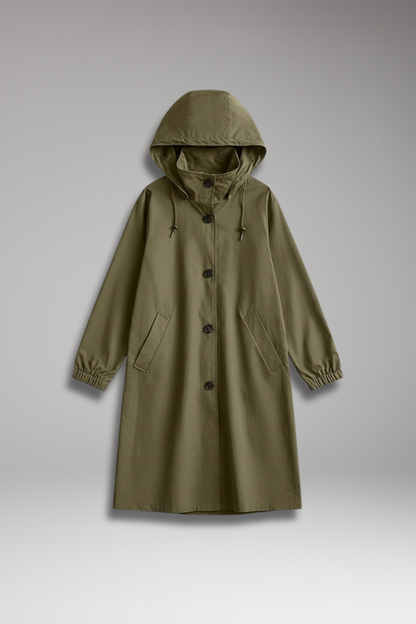 Women's Waterproof Raincoat Adjustable Hood Side Pockets - 
Fashinoza
