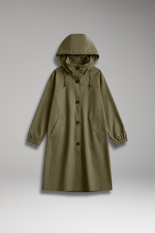 Women's Waterproof Raincoat Adjustable Hood Side Pockets - 
Fashinoza