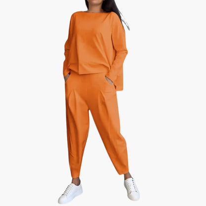 Women's Two Piece Outfit Set Long Sleeve Full Length Pants