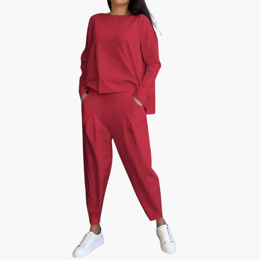 Women's Two Piece Outfit Set Long Sleeve Full Length Pants