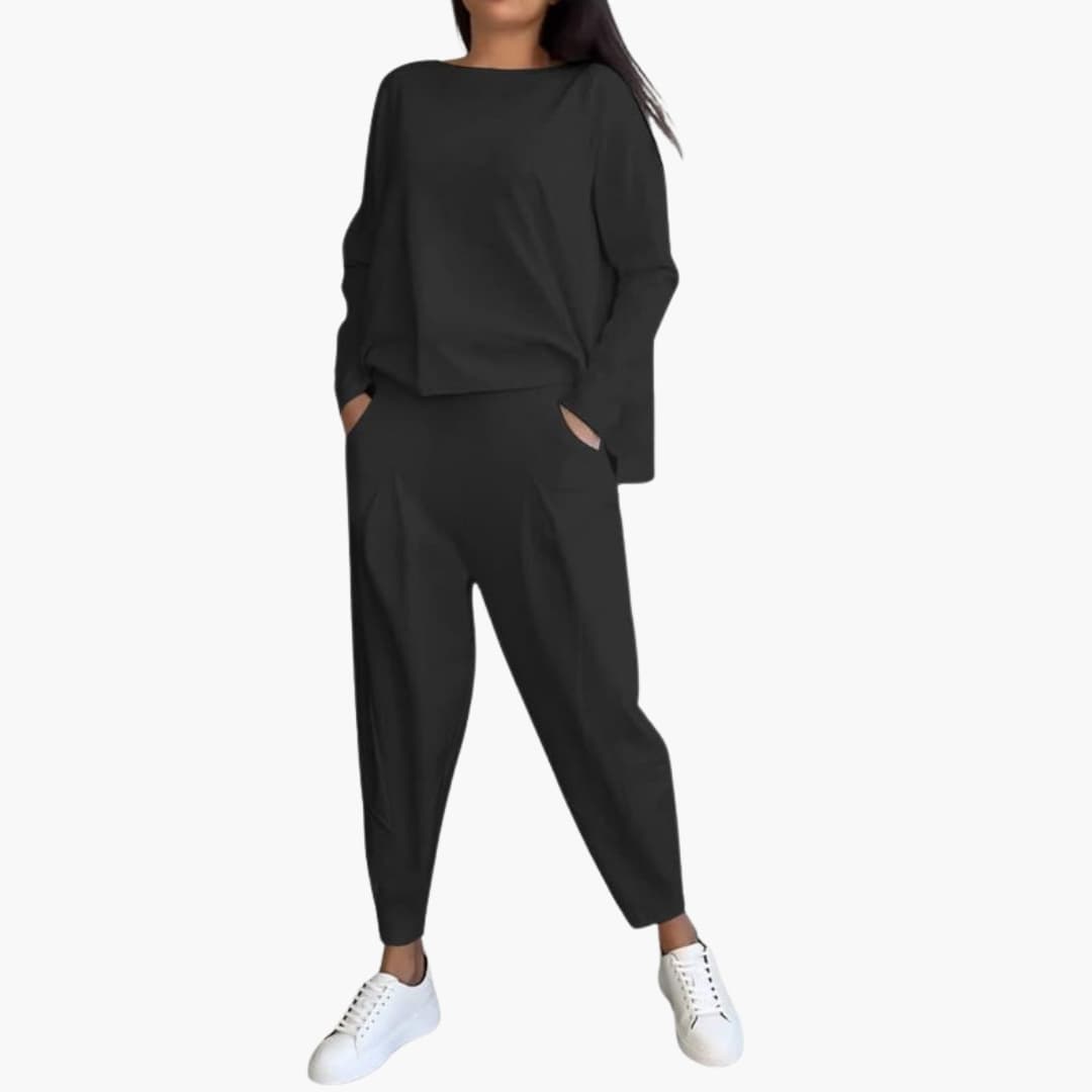 Women's Two Piece Outfit Set Long Sleeve Full Length Pants