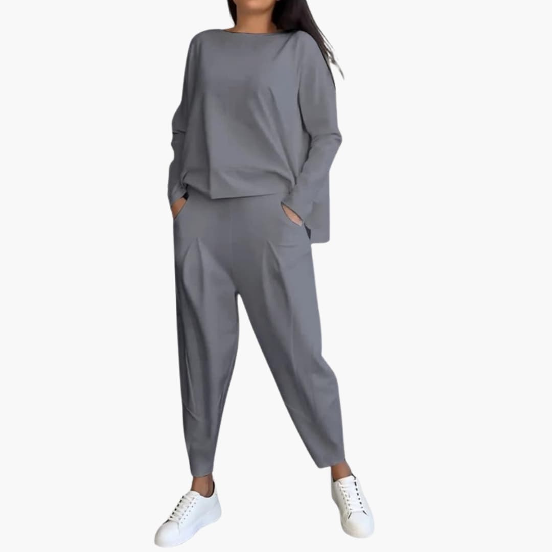 Women's Two Piece Outfit Set Long Sleeve Full Length Pants