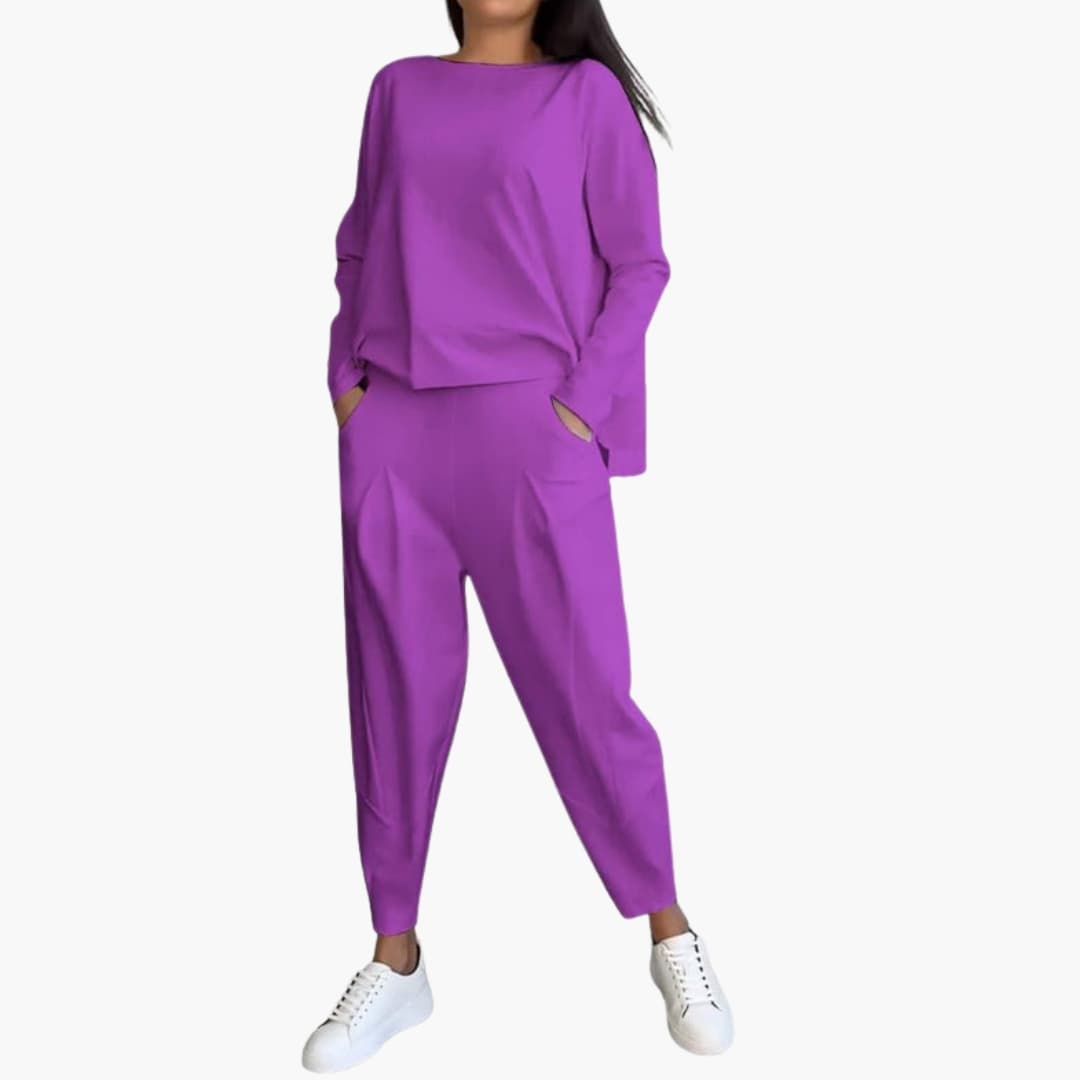 Women's Two Piece Outfit Set Long Sleeve Full Length Pants