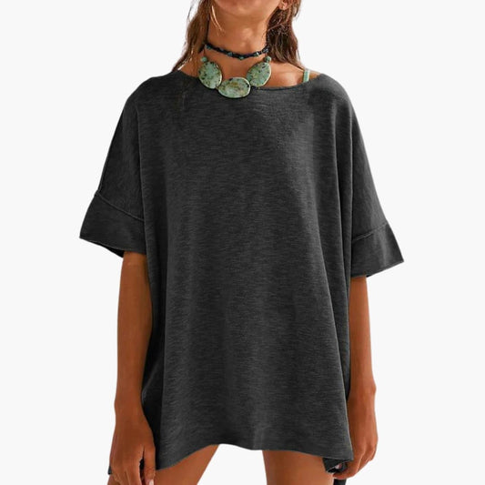 Women's Oversized Crew Neck T-Shirt Loose Fit - Fashinoza