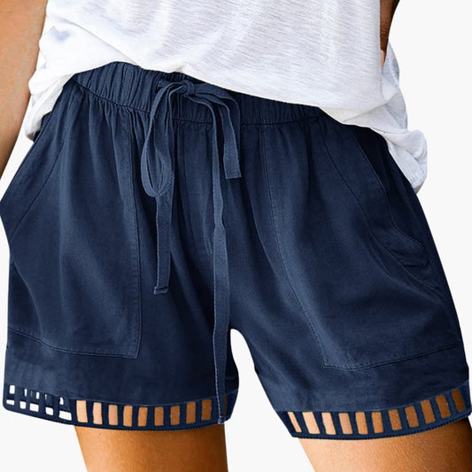 Women's Drawstring Shorts Loose Fit Cotton - Fashinoza