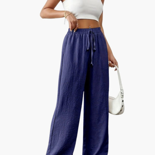 Women's Loose Fit Pants Elastic Waist Drawstring - Fashinoza