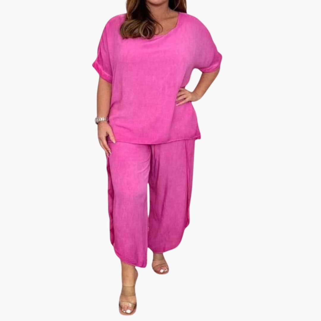 Women's Two-Piece Pants Set Loose Wide Leg - Fashinoza