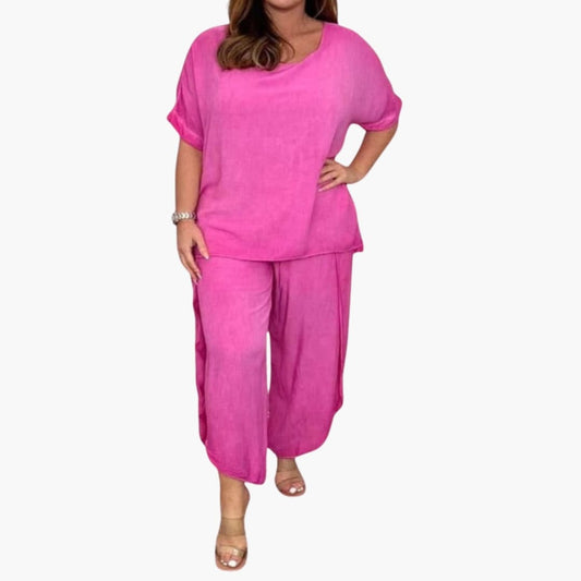 Women's Two-Piece Pants Set Loose Wide Leg - Fashinoza