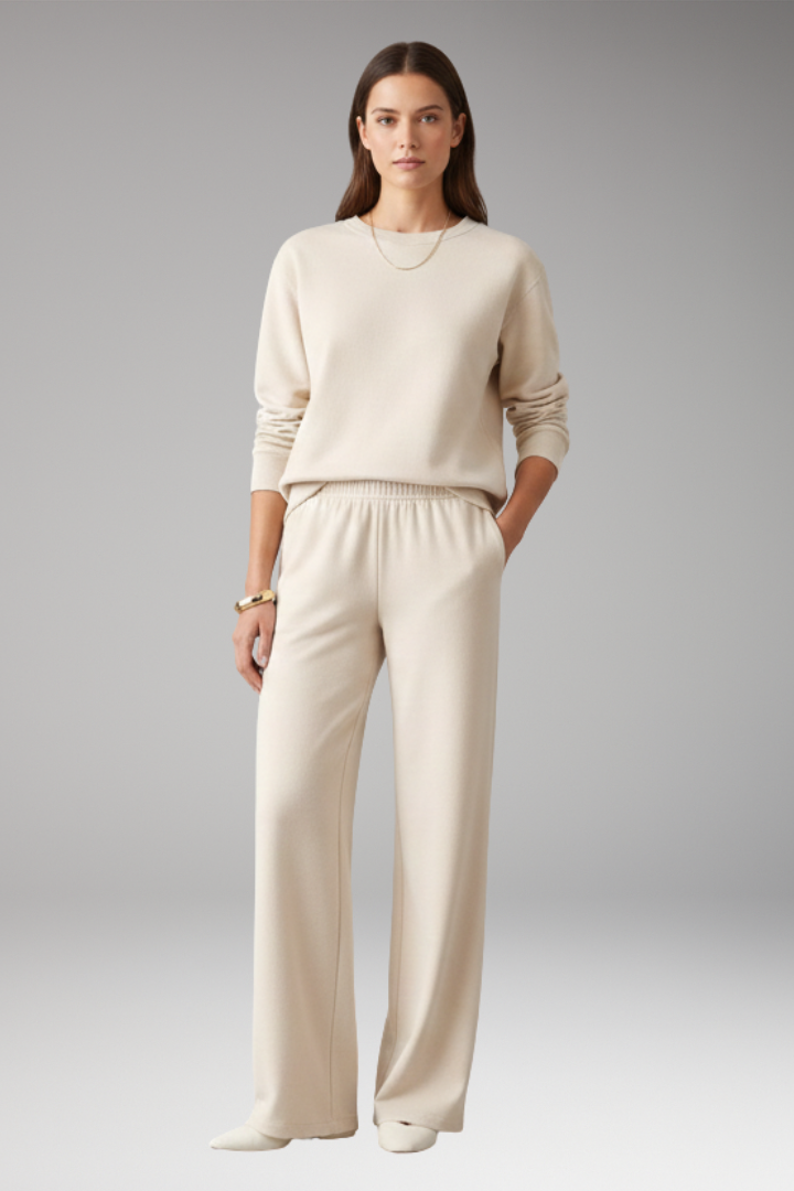 Women's Lounge Set Round Neck Elastic Waist