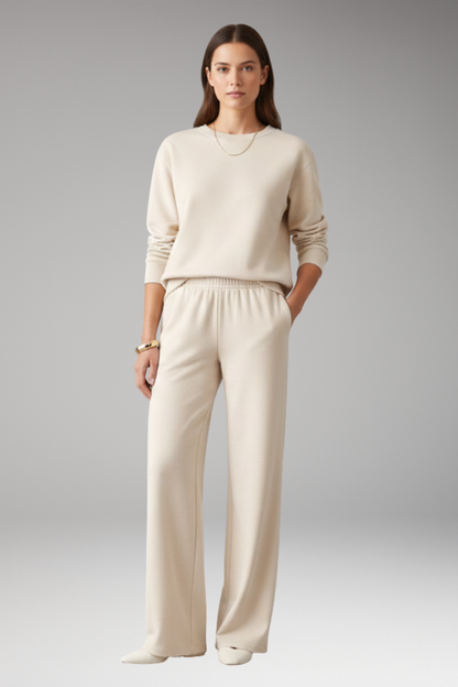 Women's Lounge Set Round Neck Elastic Waist