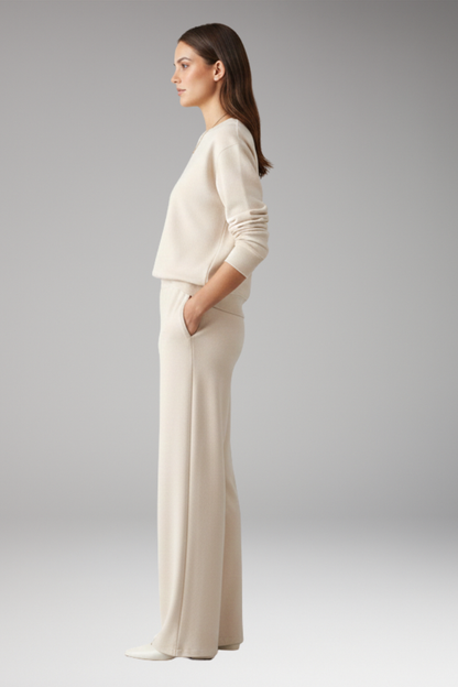 Women's Lounge Set Round Neck Elastic Waist