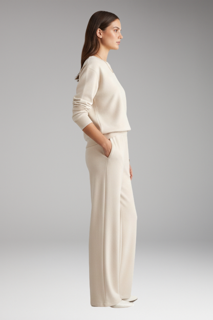 Women's Lounge Set Round Neck Elastic Waist