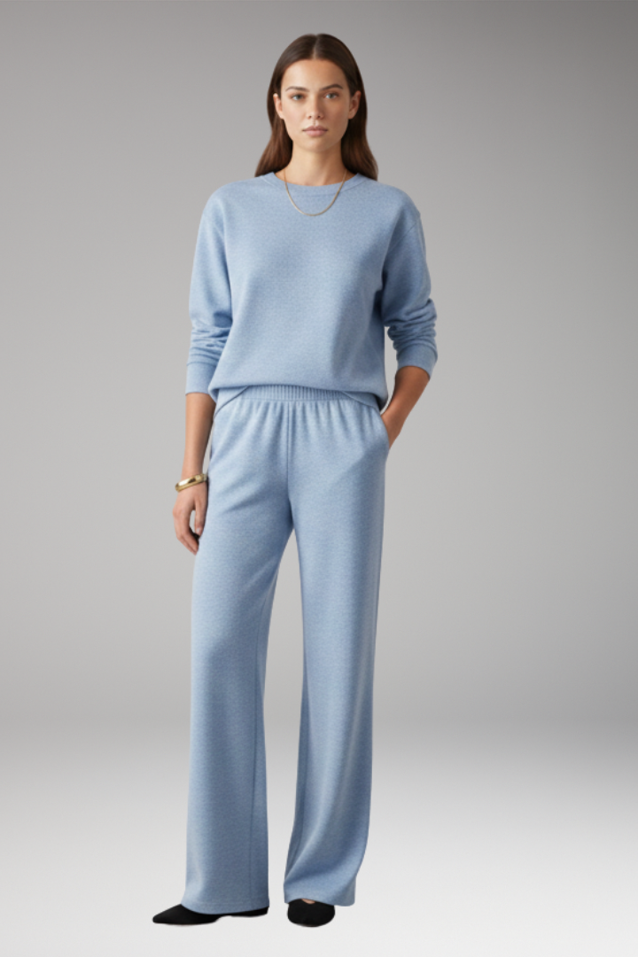 Women's Lounge Set Round Neck Elastic Waist