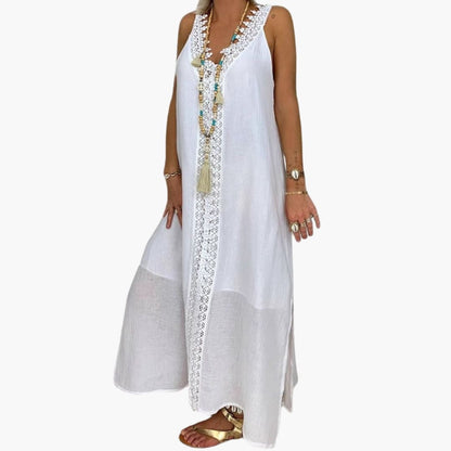 Women's Lace Maxi Dress with Side Slits