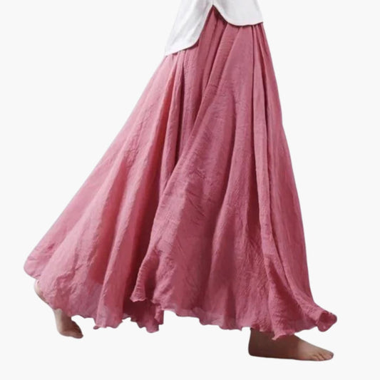 Women's Maxi Skirt Elastic Waist Straight Hemline - Fashinoza