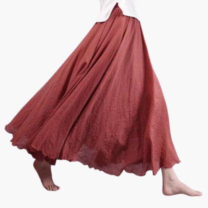 Women's Maxi Skirt Elastic Waist Straight Hemline