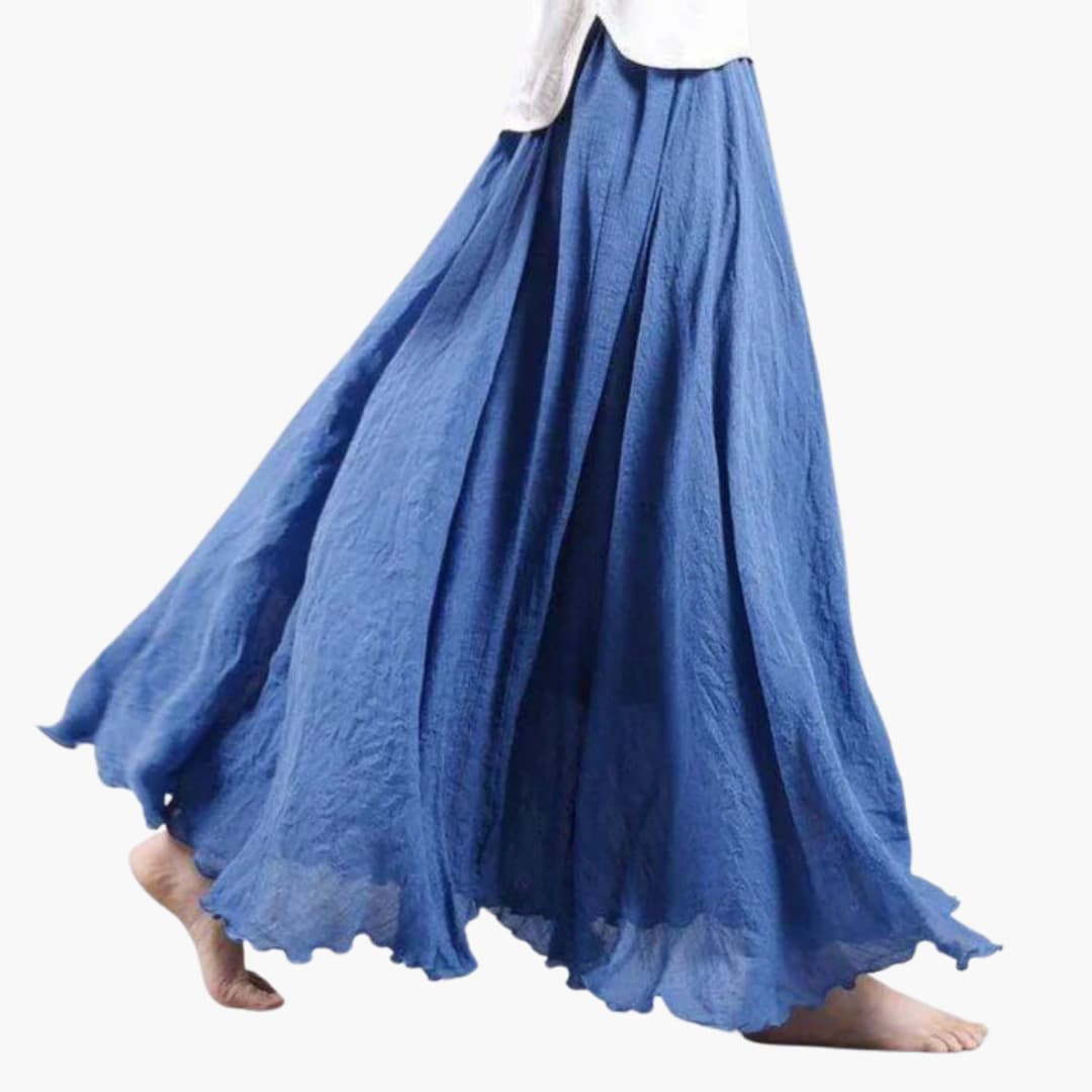 Women's Maxi Skirt Elastic Waist Straight Hemline