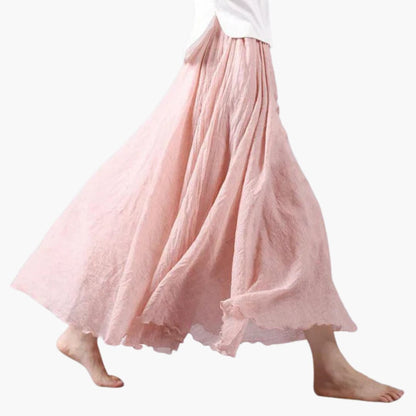 Women's Maxi Skirt Elastic Waist Straight Hemline