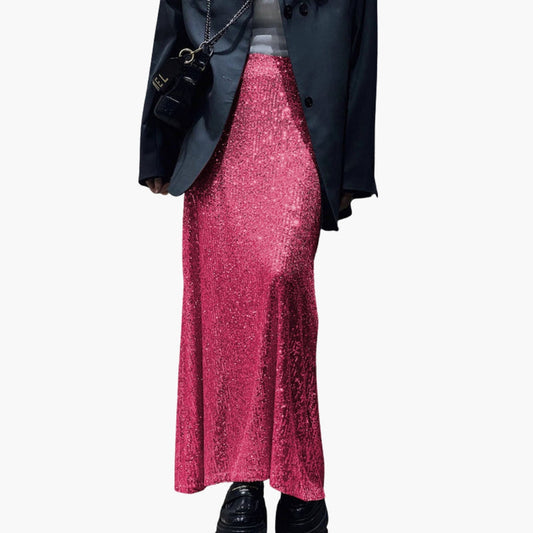 Women's High Waist Maxi Skirt Sequin - Fashinoza