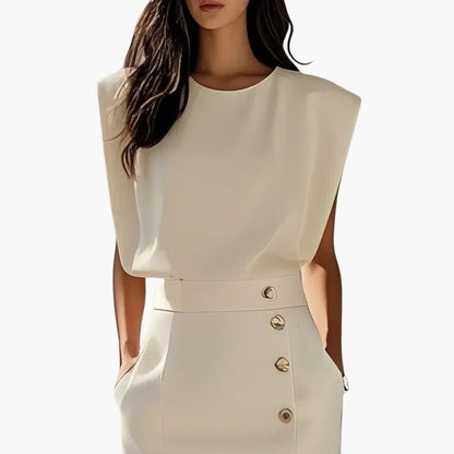 Women's Short Sleeve Midi Dress Round Neck Button Slit