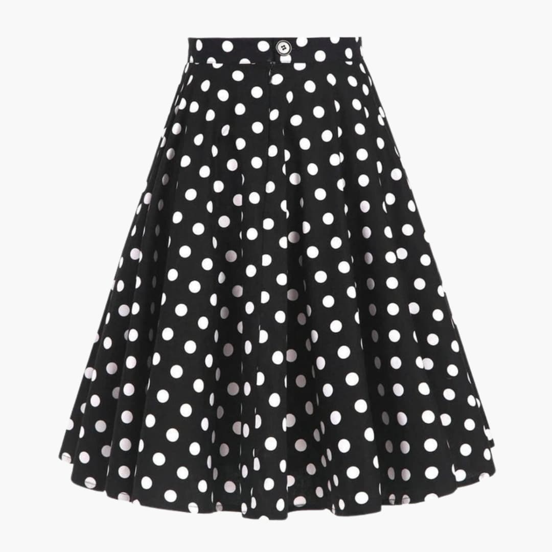 Women's Midi Skirt Button Closure Flared Hem - Fashinoza